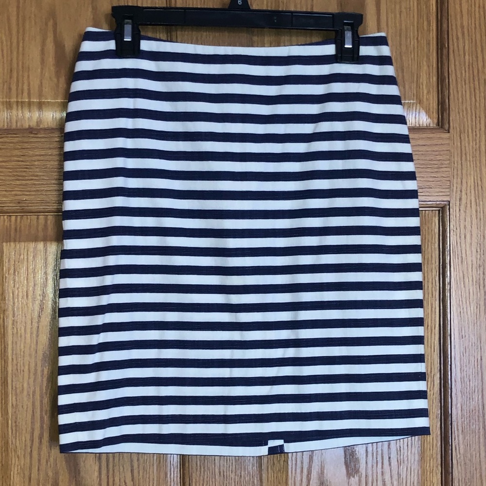 Cream and navy striped skirt